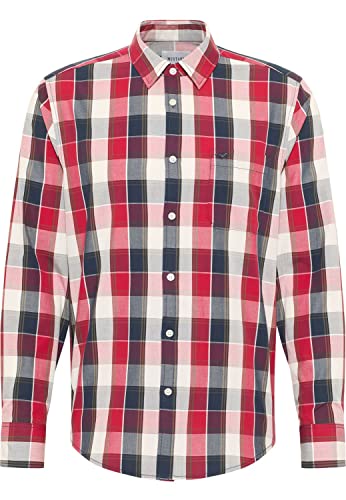 MUSTANG Męska koszula Style Clemens Casual CH klasyczna koszula Check_Blue_red Combo 12398, XL, Check_blue_red Combo 12398, XL