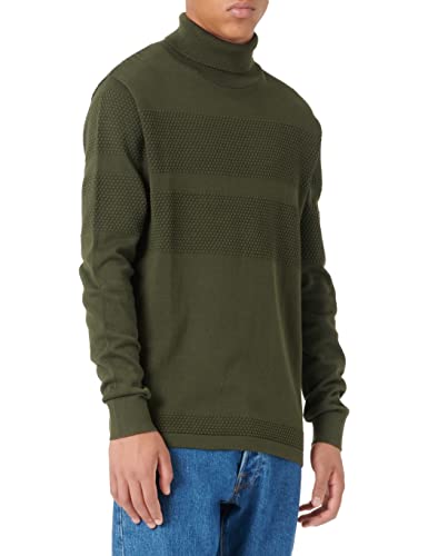 SELECTED HOMME SLHMAINE LS Knit ROLL Noos sweter męski, Forest Night, S, FOREST NIGHT, S