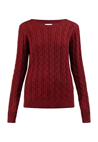 blonda Damski sweter z dzianiny 15424695-BL01, czerwony, M/L, czerwony, M-L