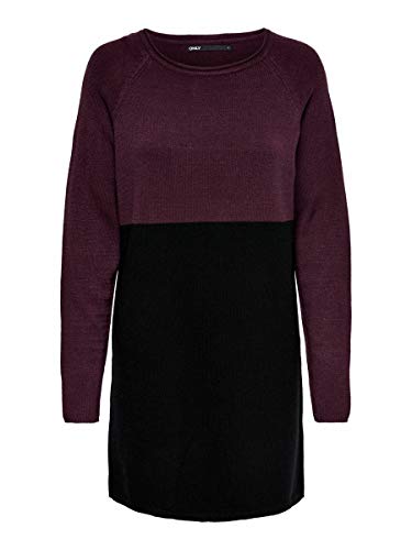 Only Damska Onllillo L/S Knt Noos Sukienka, Windsor Wine/Czarny, XS