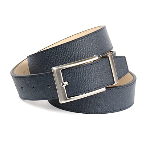 Anthoni Crown Męski pasek skórzany pasek, czarno-szary, 120