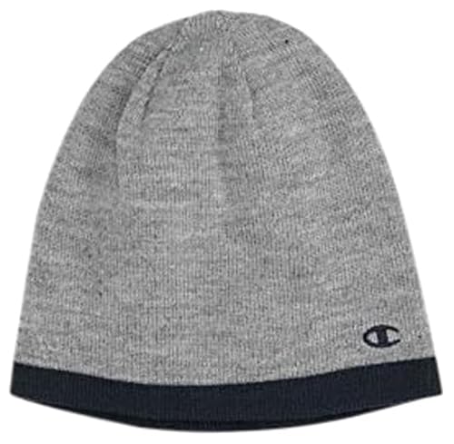 Champion Unisex_Dzianinowa dwustronna czapka beanie dla dorosłych, szary melanż/granatowy, jeden rozmiar