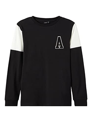 NAME IT Boy's NLMNOLETIC LS top bluza, czarna, 134/140, czarny, 134-140