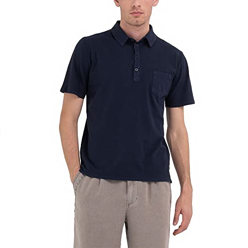 Replay Męska koszulka polo z bawełny, 085 niebieski, XL