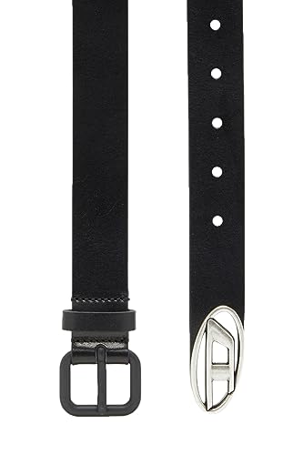 Diesel Oval D Logo B-Inlay Belt Pasek, Czarny, 85 Unisex Dorosły, Czarny