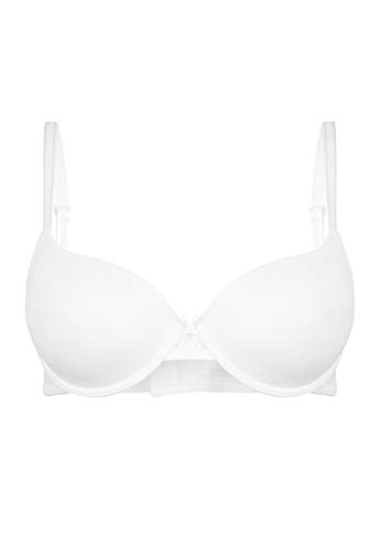 Lascana Damskie miseczki ela« z fiszbinami, z jedwabistej mikrofibry T-shirt biustonosz, biały, 90C