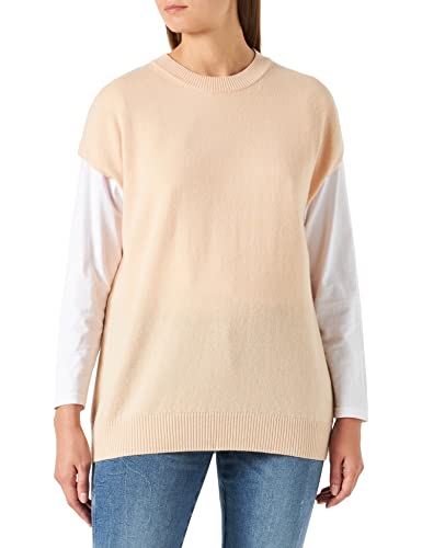 United Colors of Benetton Damski sweter z krótkim rękawem z okrągłym dekoltem, Beżowy 0b9, XL