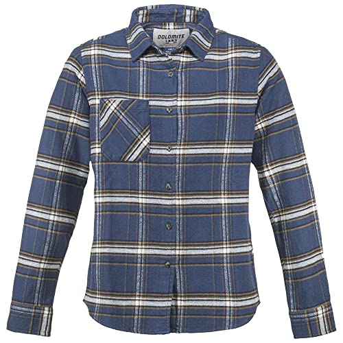 Dolomite Damska koszula biznesowa Camisa WS Flanell Check, DEEP Blue/Oak Brown, XS, Deep Blue/Oak Brown, XS
