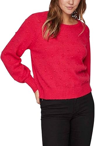 Vila Vituli L/S O-Neck Knit Top/Su/Pb sweter z dzianiny, Rosa, M