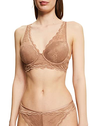 ESPRIT Damski sezonowy koronkowy biustonosz RCS CLAS.pad wyściełany, Skóra Beżowa, 100C
