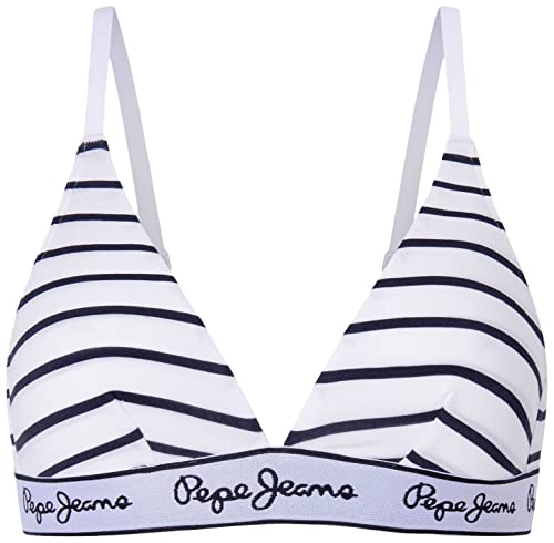Pepe Jeans Damski biustonosz w paski, granatowy, S, granatowy, S