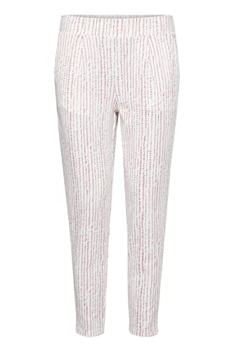 ICHI IHKATE PA16-20118683 damskie spodnie materiałowe, Cloud Dancer Multi Stripe Aop (202016), S