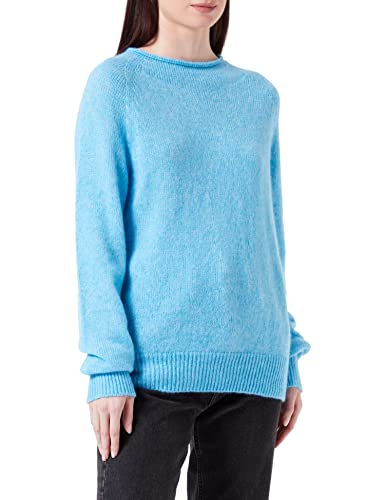 BOSS Damski sweter z dzianiny w kolorze niebieskim (Open Blue), S (DE)