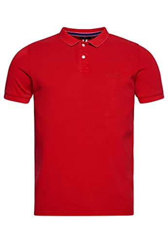 Superdry Męska koszulka polo Vint Destroy, Róż czerwień, L