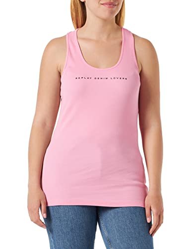 Replay Damska koszulka na ramiączkach W3989H, 307 Candy PINK, XL, 307 Candy Pink, XL