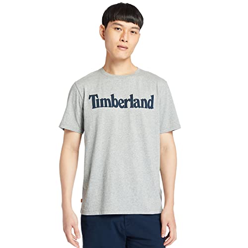 Timberland Męski T-shirt Ss Linear Logo, Med Gry Heather, S, Med Gry Heather, S