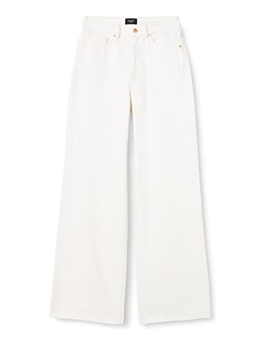 VERO MODA Vmkathy SHR Wide CLR TLL dżinsy damskie, Snow White, 33W / 34L