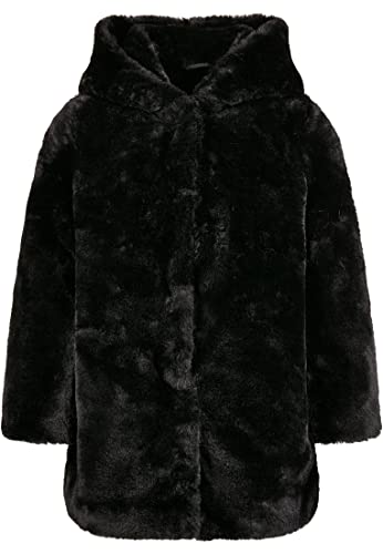 Urban Classics Dziewczęca kurtka z kapturem Teddy Coat, czarny, 122/128 cm