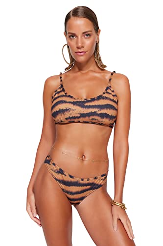 Trendyol Damski normalny stan normalny dół od bikini, Brązowy, 42