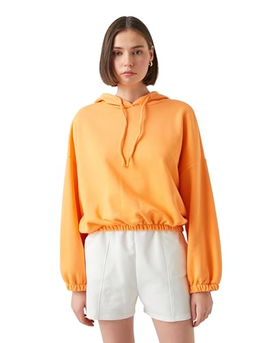 Koton Damska bluza z kapturem z długim rękawem, Salmon (992), XS