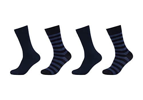 Camano Męskie skarpety Online Men ca-Soft Stripes 4-pak skarpet, granatowe, 43/46, grantowy, 39 EU