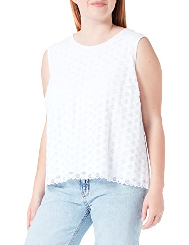 Gerry Weber Damska bluzka bez rękawów z koronką, bez rękawów, bez rękawów, jednokolorowa, biały/biały, 34