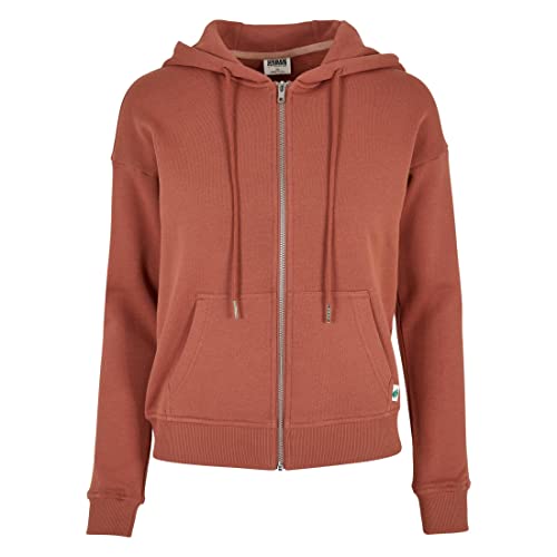 Urban Classics Damska bluza z kapturem z organicznym zamkiem frotte, terakota, Terakota, 4XL