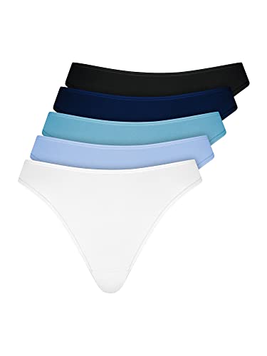 Nur Die Stringi bawełniane, wielokolorowe, 5 szt, mieszanka oceanu, 36-38