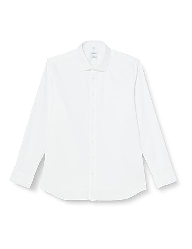 Seidensticker Męska koszula biznesowa - Extra Slim Fit - łatwa do prasowania - kołnierz Kent - długi rękaw - 100% bawełna, biały, 38