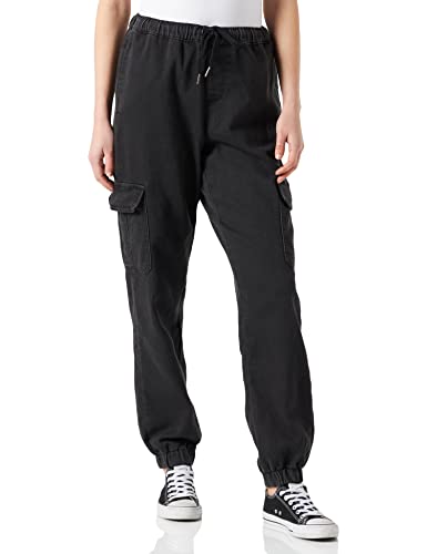 Urban Classics Damskie spodnie damskie, z wysokim stanem, czarne, M
