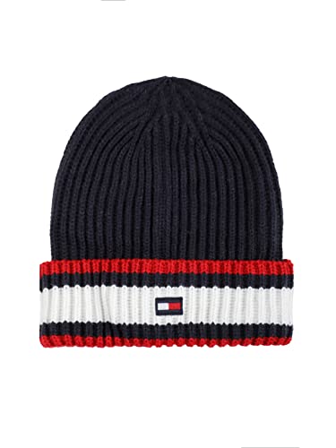 Tommy Hilfiger Damska czapka z mankietem w paski rybaka w prążki, pustynne niebo, jeden rozmiar, Pustynne niebo, Rozmiar uniwersalny