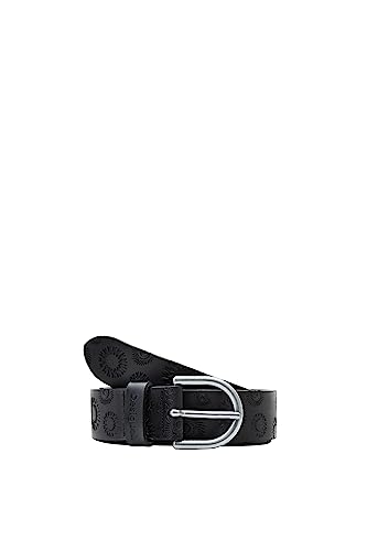 Desigual Damski pasek z wytłoczonym paskiem, czarny, 90
