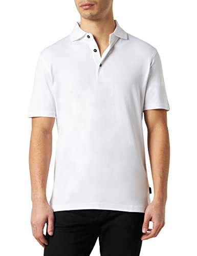 bugatti Męska koszula polo 8150-85194, biała, normalna