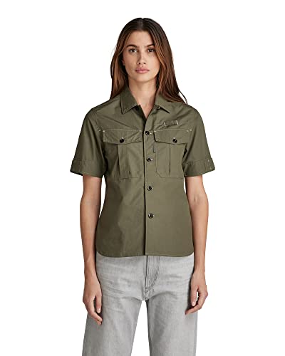 G-STAR RAW Damska koszulka Officer Ss Blouse, zielony (combat A790-723), M