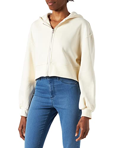 Urban Classics Damska bluza z krótkim rękawem, oversize, z zamkiem błyskawicznym, Whitesand, 4XL