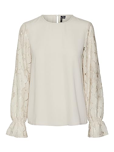 Bestseller A/S VMSEJA LS LACE TOP WVN PA, Kamie? Pumeksowy, XS