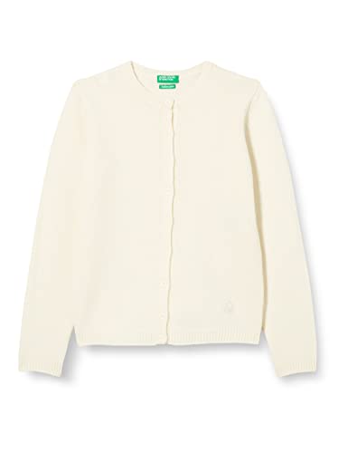 United Colors of Benetton Koszulka dziewczęca koreańska M/L 1244c500c kardigan sweter, biały 000, 170 cm