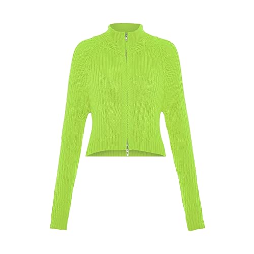 myMo Damski kardigan prążkowany limonka XL/XXL, Limette, XL