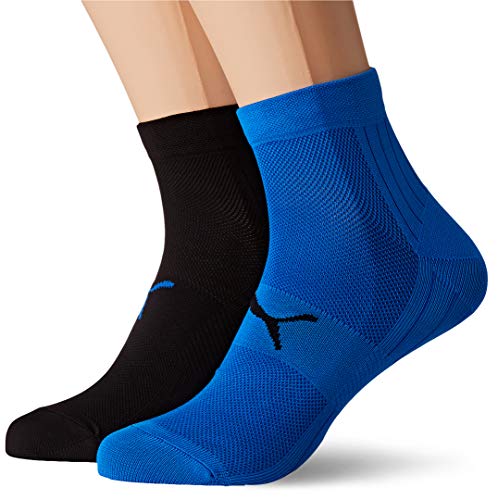 PUMA Męskie Puma Performance Train Light Quarter 2p Skarpety, Czarne (Niebieski/Czarne 021), Jeden rozmiar EU, Czarny (Niebieski/Czarny 021), rozmiar uniwersalny