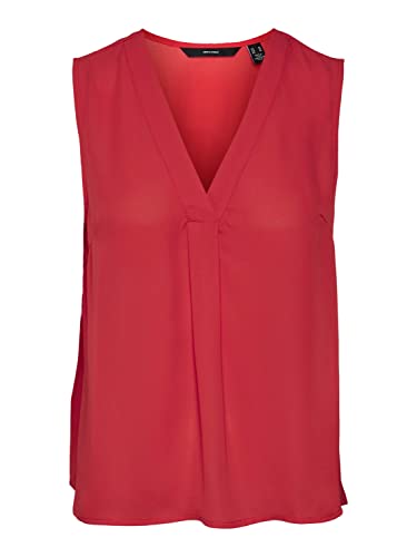 VERO MODA Women's VMDERMA SL WVN GA Top, Bittersweet, M, bittersweet, M