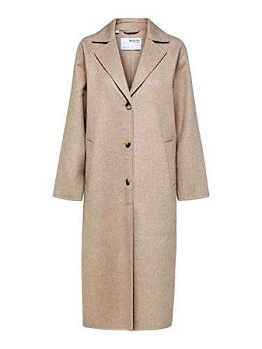 SELECTED FEMME Damski płaszcz wełniany oversize, Sandshell., 36