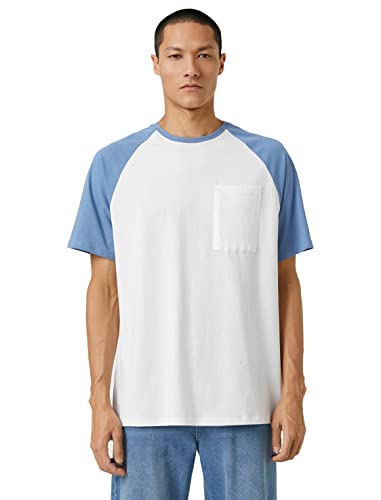 Koton Koszulka męska Basic Crew Neck Raglan Sleeve, Mid Indigo (740), M