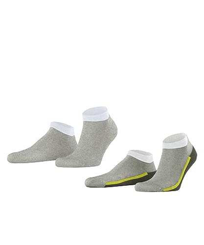 ESPRIT Sportowa Mesh 2-Pack skarpety męskie trwałe bawełna organiczna czarne plus kolory fantazyjny wzór w paski niski krój idealny na lato zestaw 2 par, Szary (Storm Grey 3820), 39/42 EU