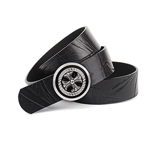 Anthoni Crown Unisex pasek skórzany pasek, czarny, 85