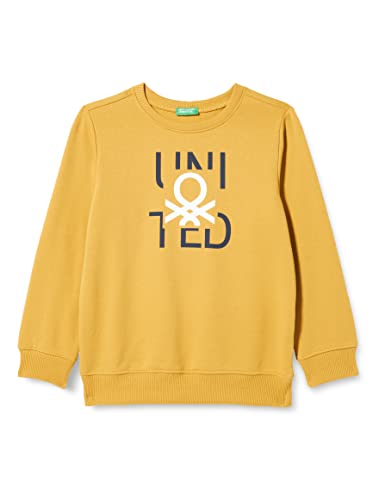 United Colors of Benetton Chłopięca bluza z długim rękawem z okrągłym dekoltem, musztardowy żółty 0p6, 122