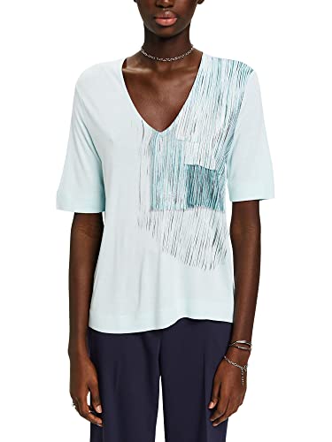 ESPRIT Collection T-shirt damski, 390/Light Aqua Green, XXL