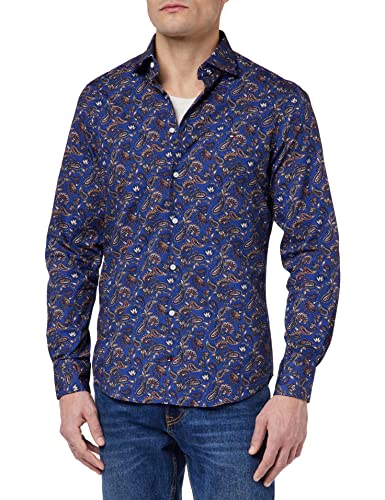 Tommy Hilfiger Męska sukienka koszulowa z nadrukiem Cl Paisley Rf, granatowa, na całej powierzchni, R37, Granatowy na całej powierzchni, 36