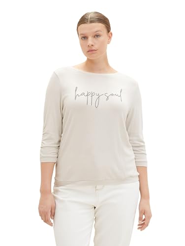 TOM TAILOR Damska koszulka plus size, 32398 - Clouds Grey Melange, 46
