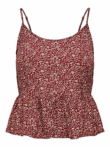 ONLY Bluzka damska Onlbella Life Short Strap WVN, Roasted Russet/Aop:tone Floral, XL