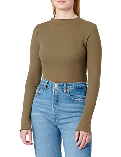 VERO MODA Damska koszulka z długim rękawem Vmvio L/S z wysokim dekoltem, zielony (Ivy Green), S